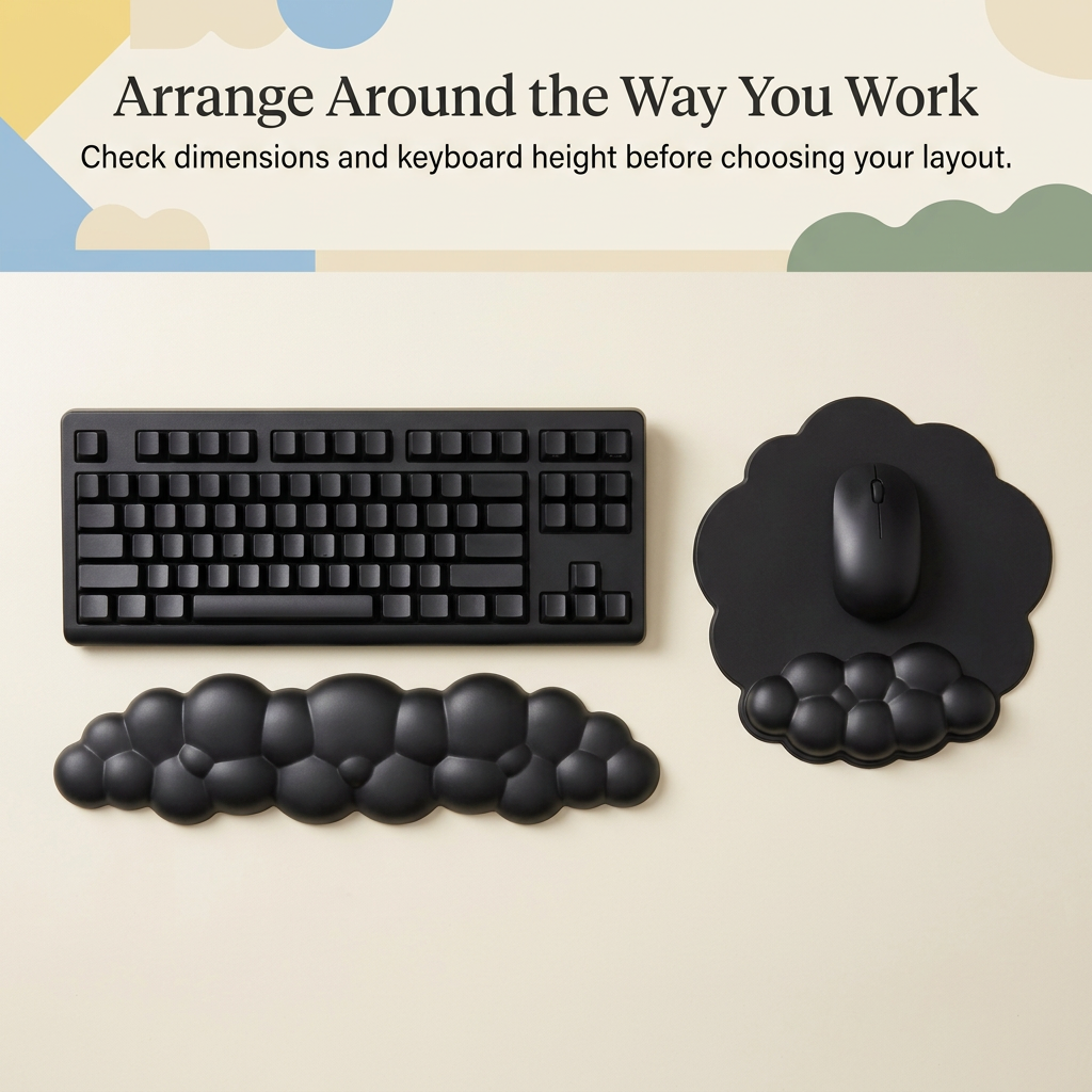 Keyboard and mouse arrangement with the coordinated black two-piece set