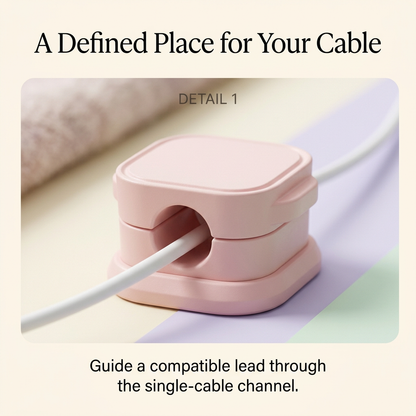 Blush clip with a compatible cable through its single passage