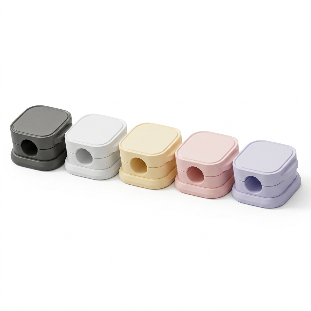Representative cable organizer clip colors on white, not a confirmed pack count